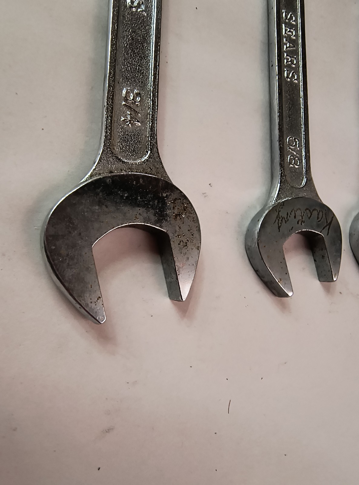 Vtg SEARS 4pc Open End Wrench Set Japan 11/16×3/4, 9/16×5/8, 1/2×9/16, 3/8×7/16