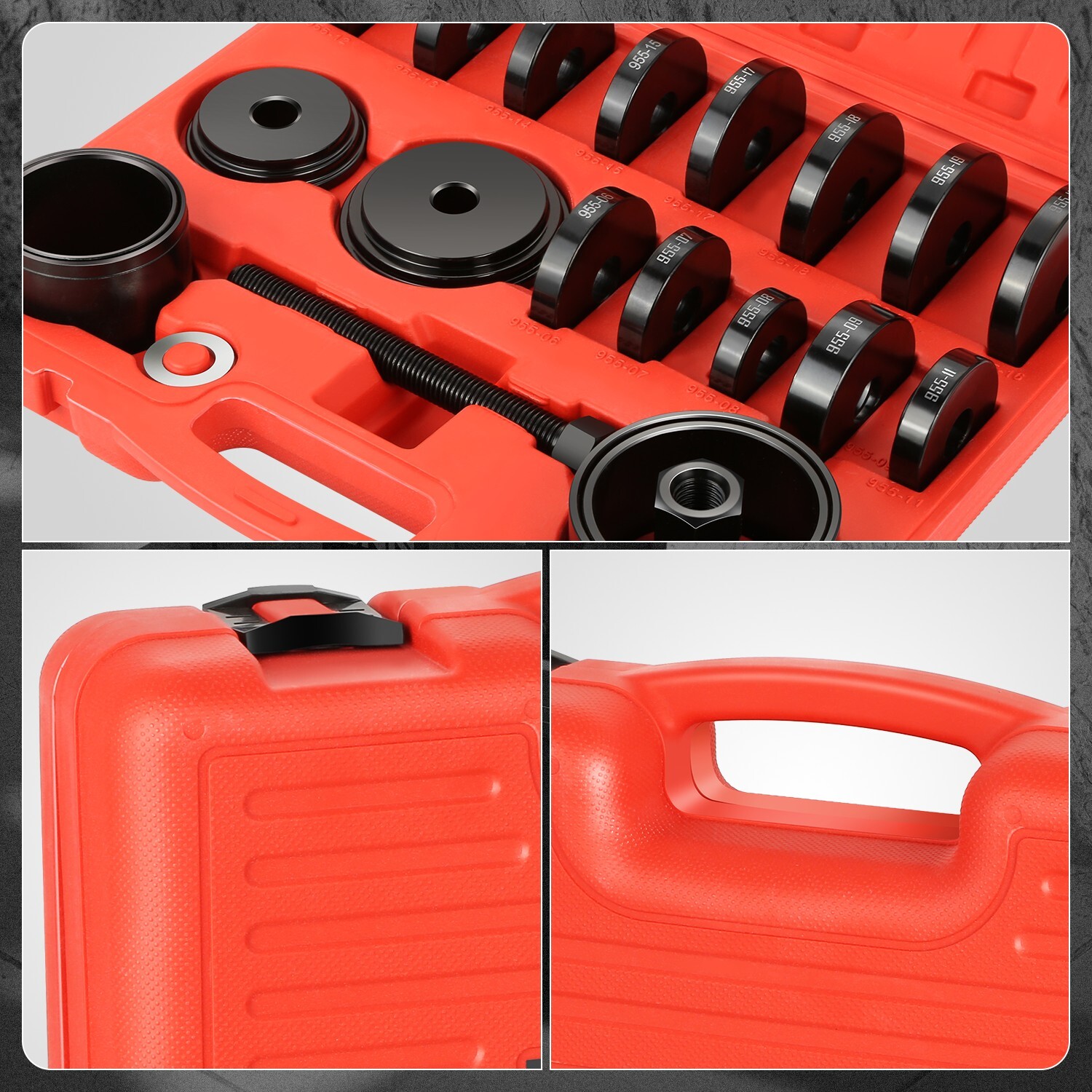 23Pcs Front Wheel Drive Bearing Removal Puller Adapter Tool Kit Set w/ Case