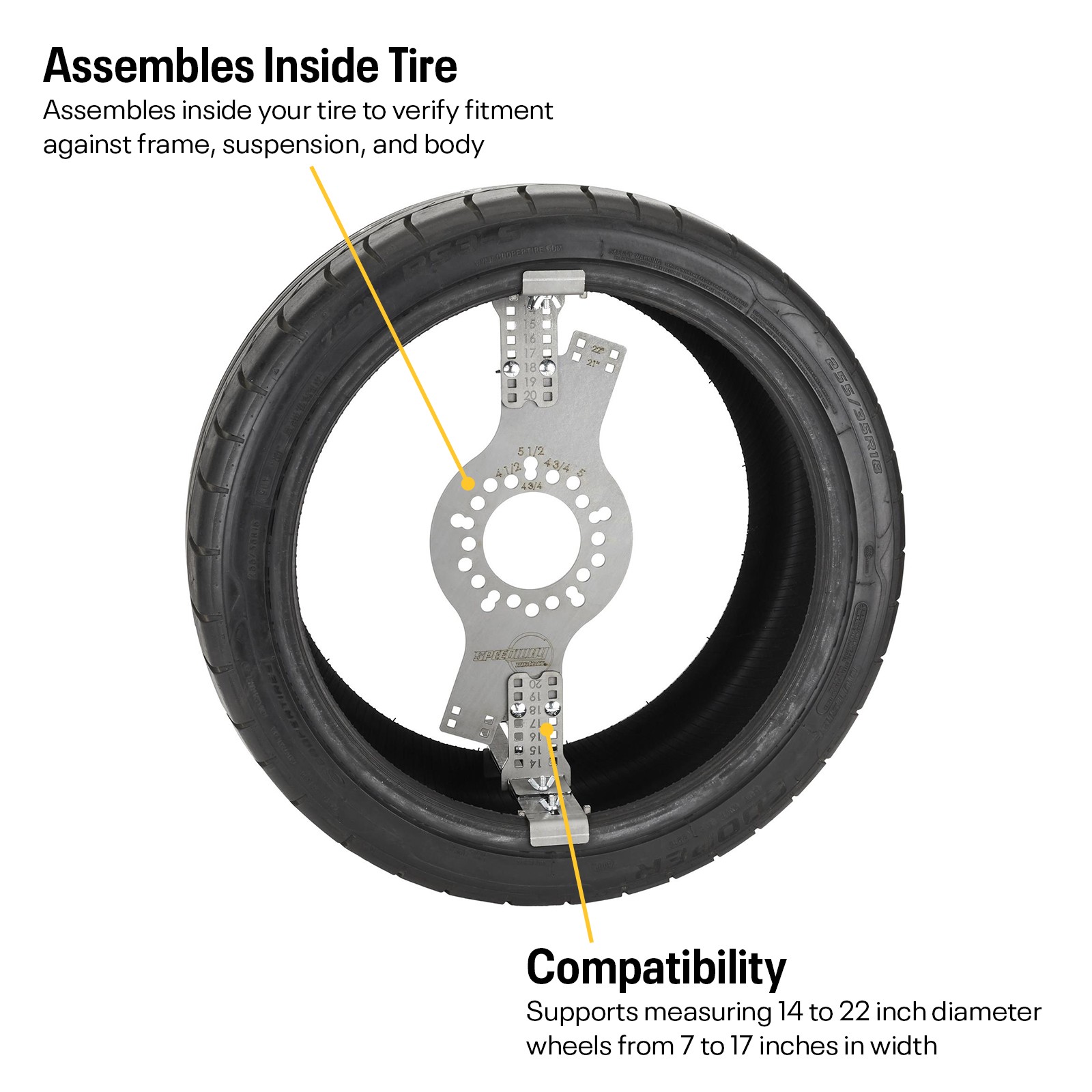 Wheel Fitment Tool for Tire Fit Testing Size Measuring Mockup