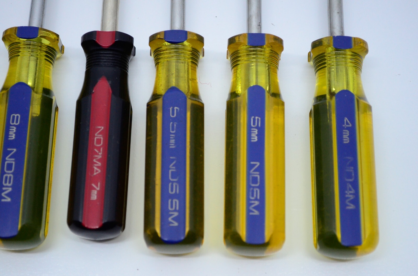 7 MATCO Metric Nut Drivers 4mm 5mm 5.5mm 7mm 8mm 9mm 13mm ND13M Clear Yellow