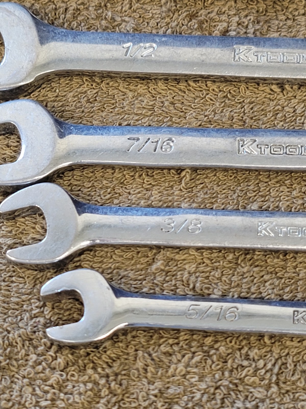 K Tool KTI Sae Combination Wrench Set 1″ 15/16 7/8 13/16 3/4 11/16 1/2 3/8 5/16