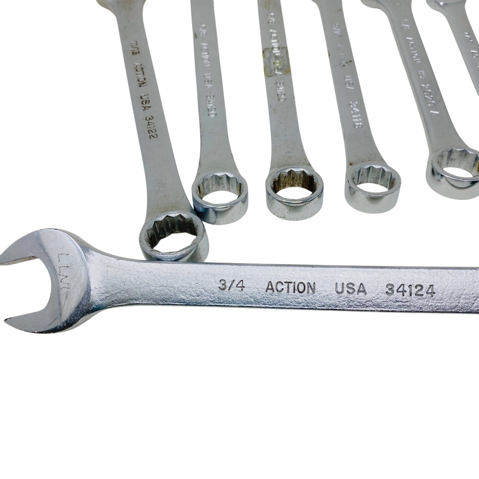 Action USA Combination Wrench Lot Set SAE Mechanics Hand Tools, 9 Pcs