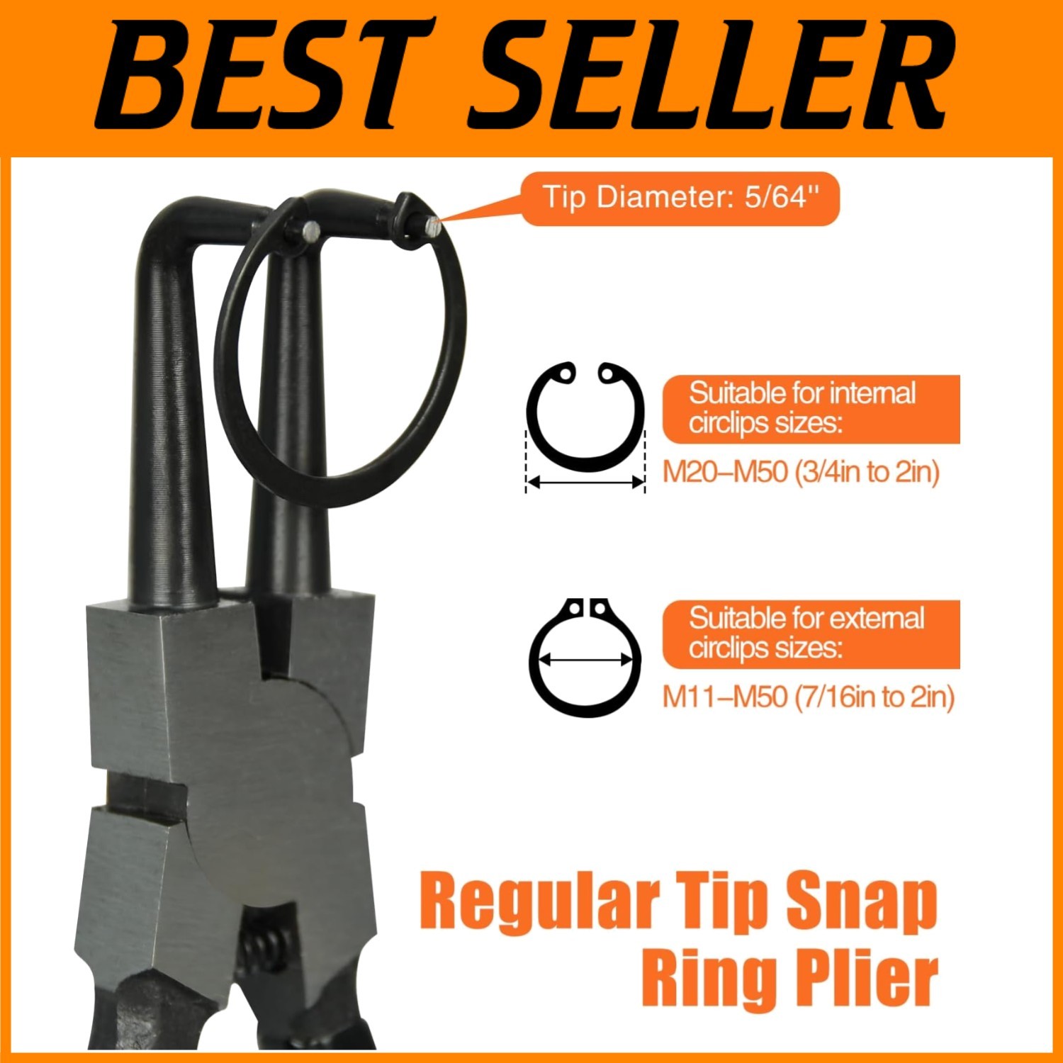 Internal/External Circlip Pliers, 4pcs 7″