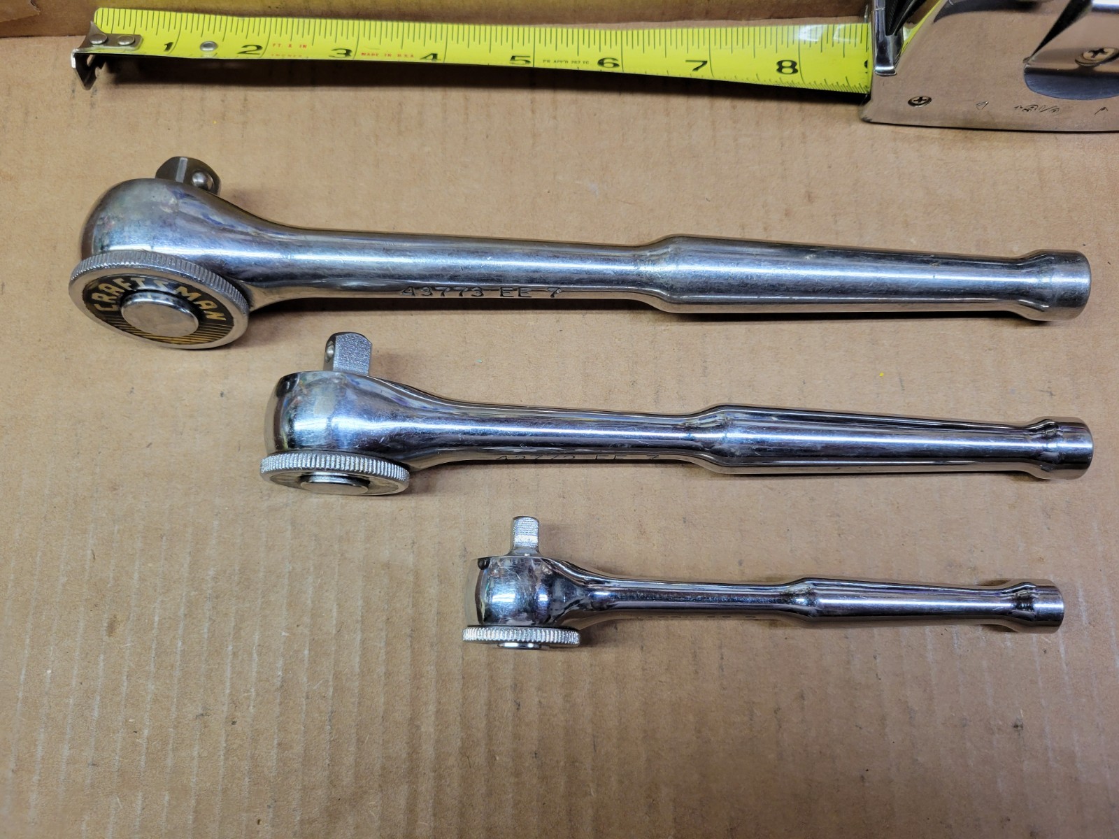 Craftsman USA 3-Piece Gold Label EE Series Thumbwheel Quick-Release Ratchet Set