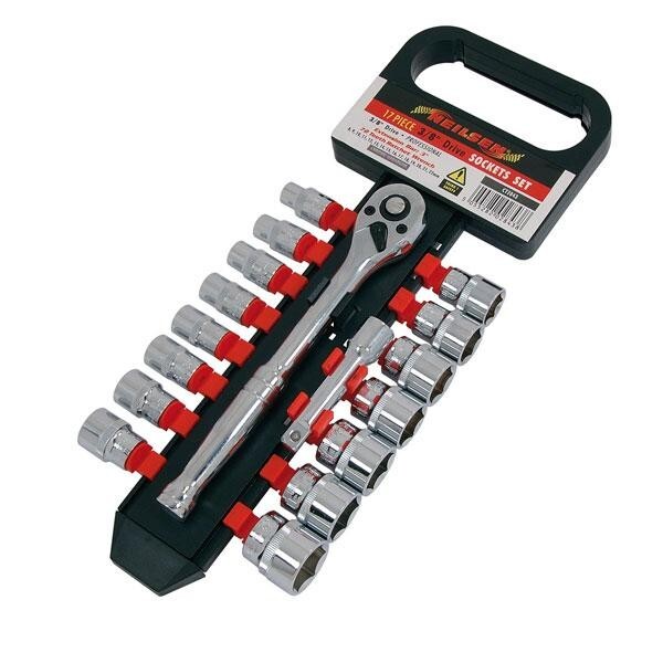 3/8″ Metric Socket Set Sockets Ratchet 8 to 22mm 17Pcs