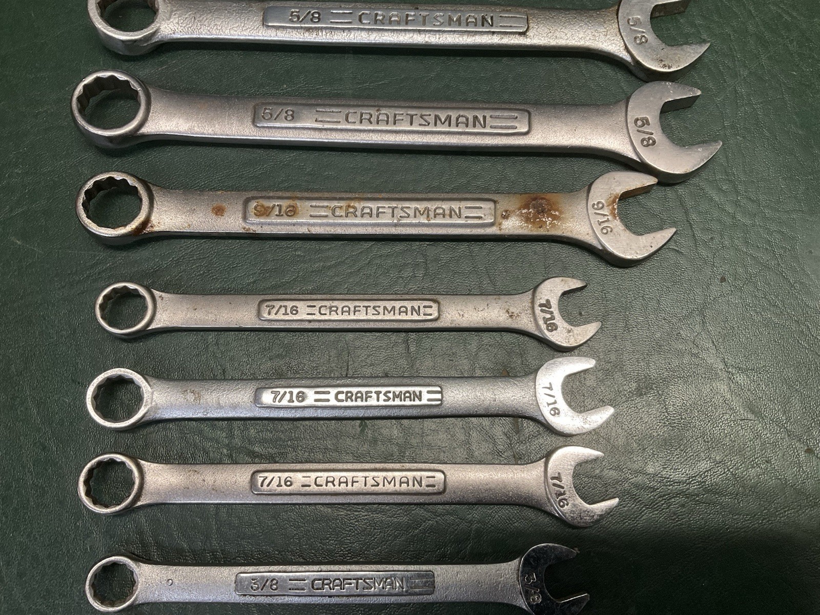 Vtg Craftsman SAE & Metric 12 Point Wrench lot -V- USA 15/16″ – 1/4″ & 18mm-7mm