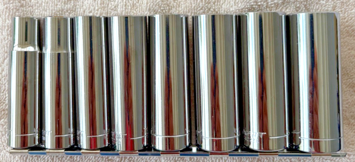 True Craft 8 pc 1/2″ Drive Deep 12pt SAE Socket Set 1/2 – 1 5/16 Made in USA