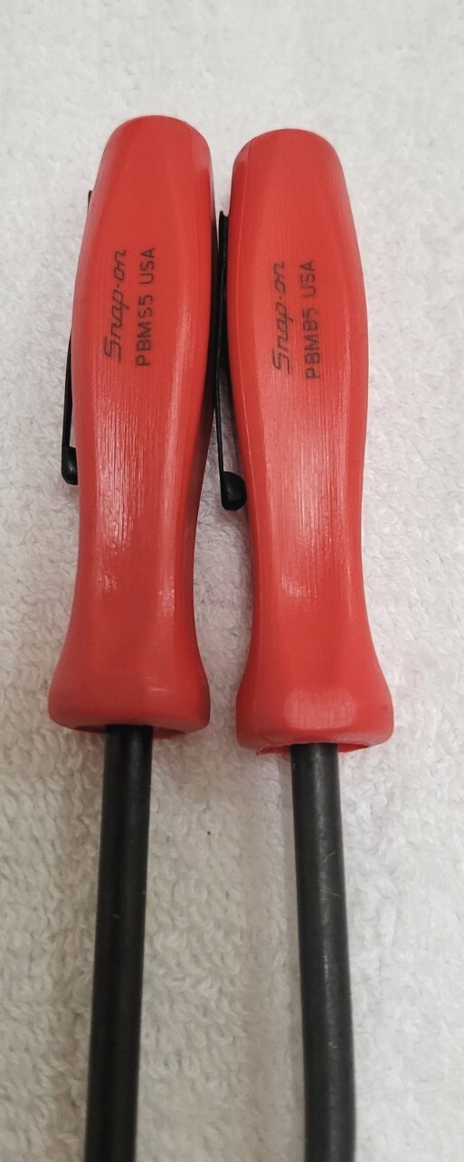 Snap-on Tools PBMB5 PBMS5 Red 5″ Angle & Straight Mini Pocket Prybar Set «New»