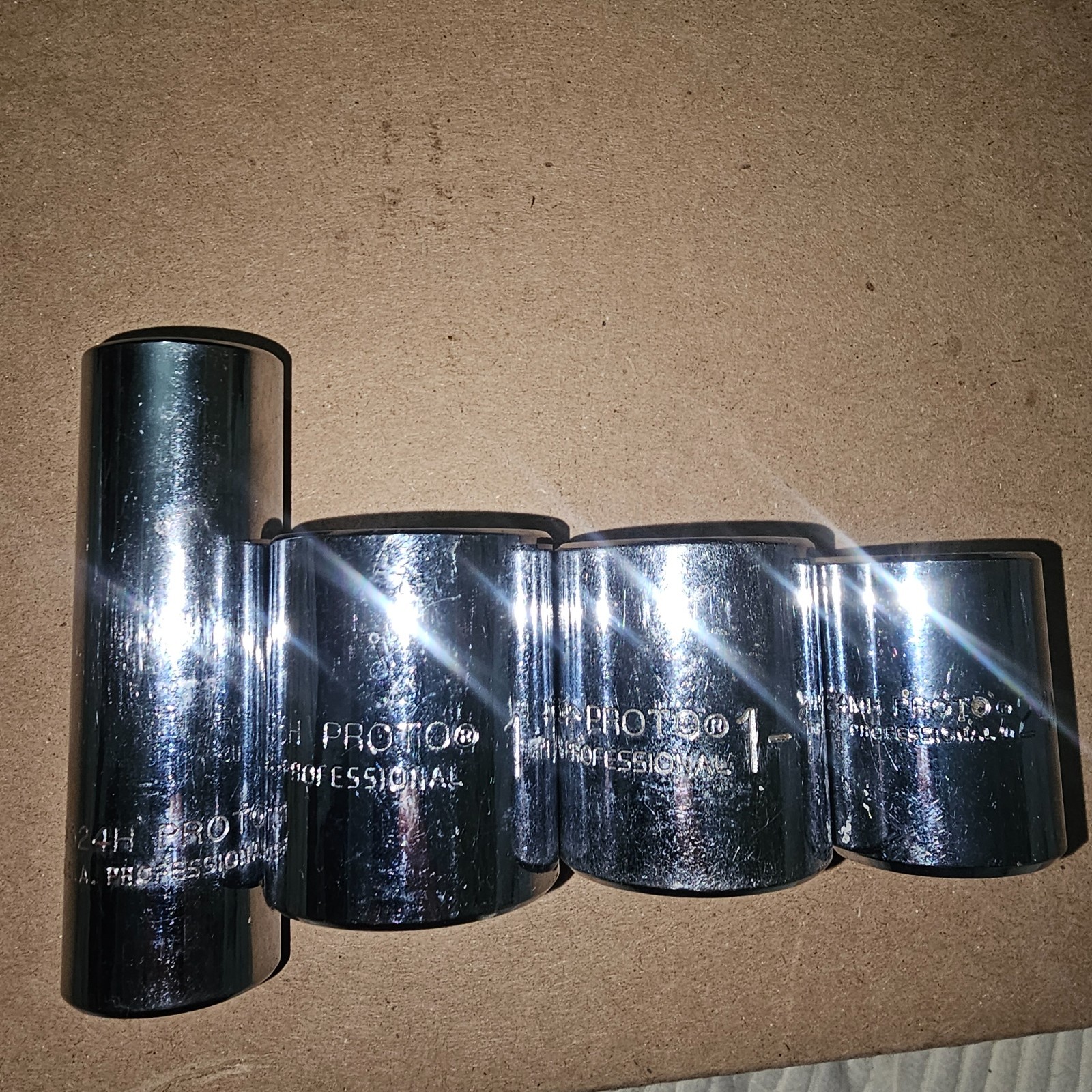 Proto professional 1/2″ Drive 12pt & 6pt Socket Lot Of 4, 24mm,1 1/16″ 1 1/8″3/4