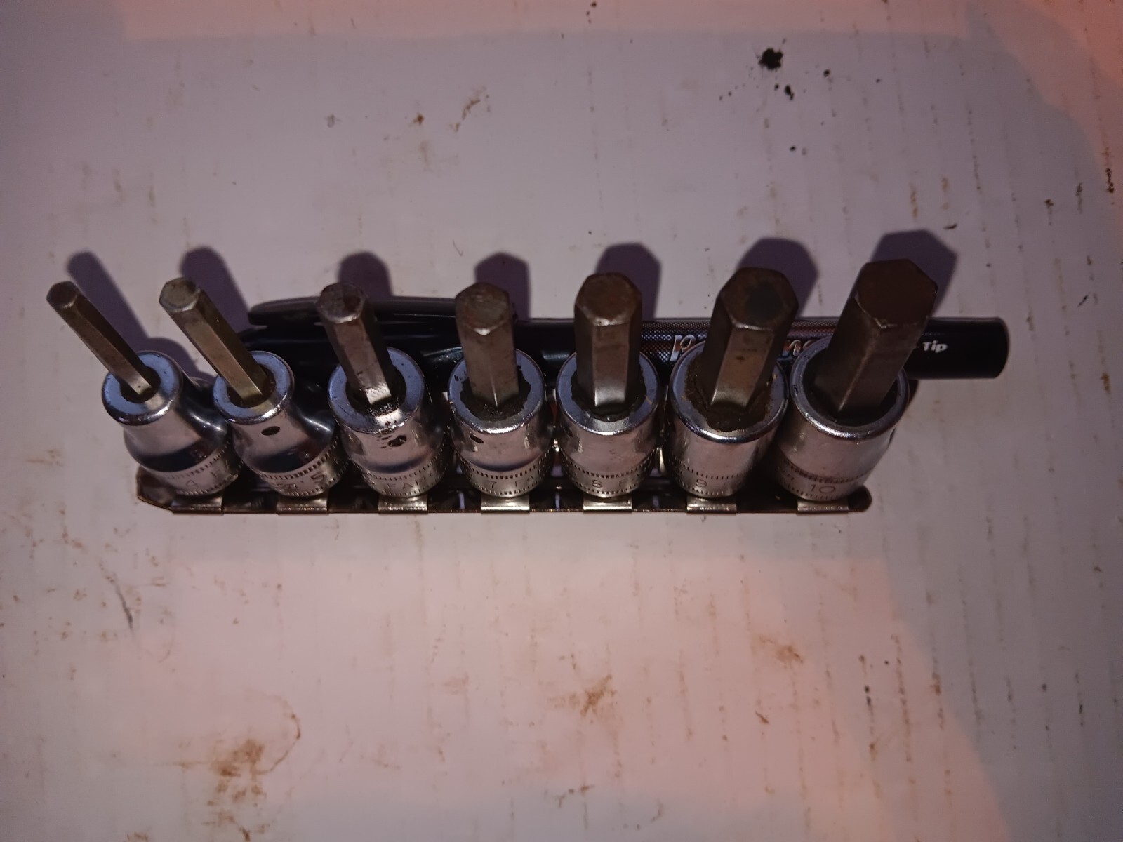 Snap-On 207EFAMY 3/8 Drive Metric Hex Allen Bit Socket Driver Set FAM4E-FAM10E