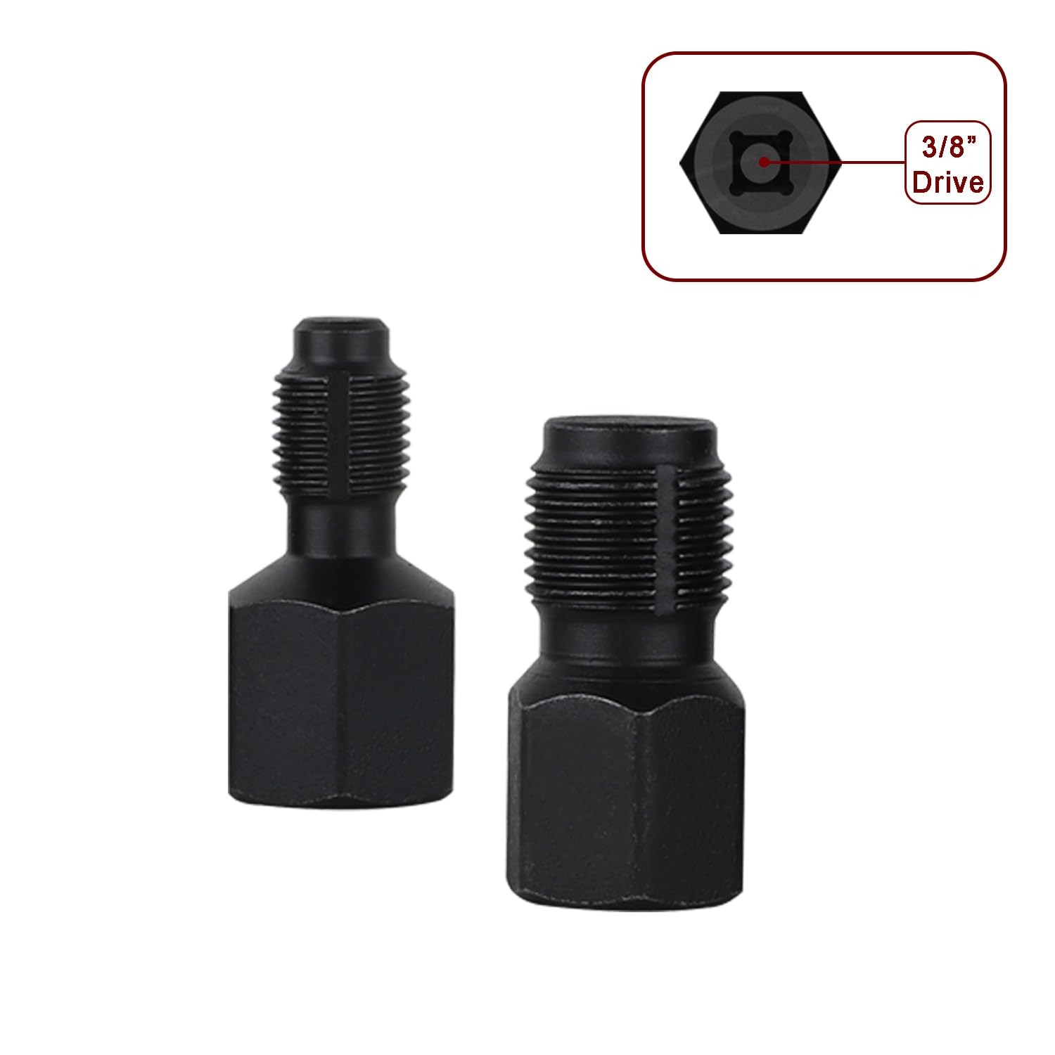 ITEQ 5 Pcs Automotive Oxygen Sensor Socket Wrench 7/8” 3/8” 1/2”, Black White