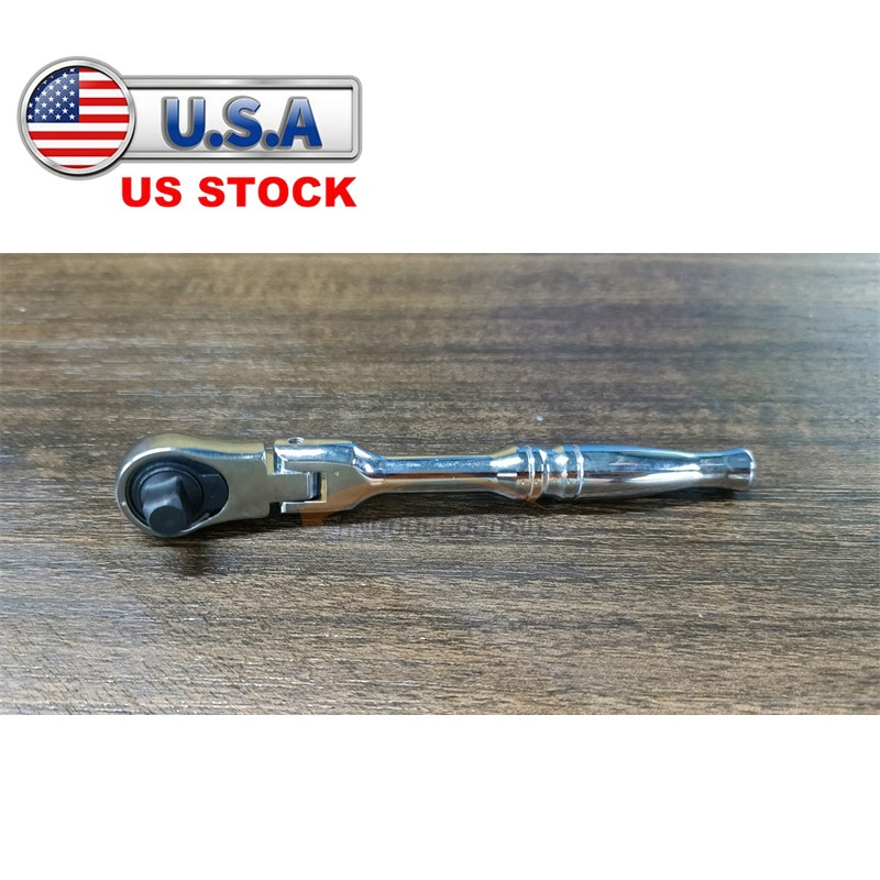 1/4″ Drive Ratchet Handle Socket Wrench 72 Tooth Flexible Head Stubby Round 1PC