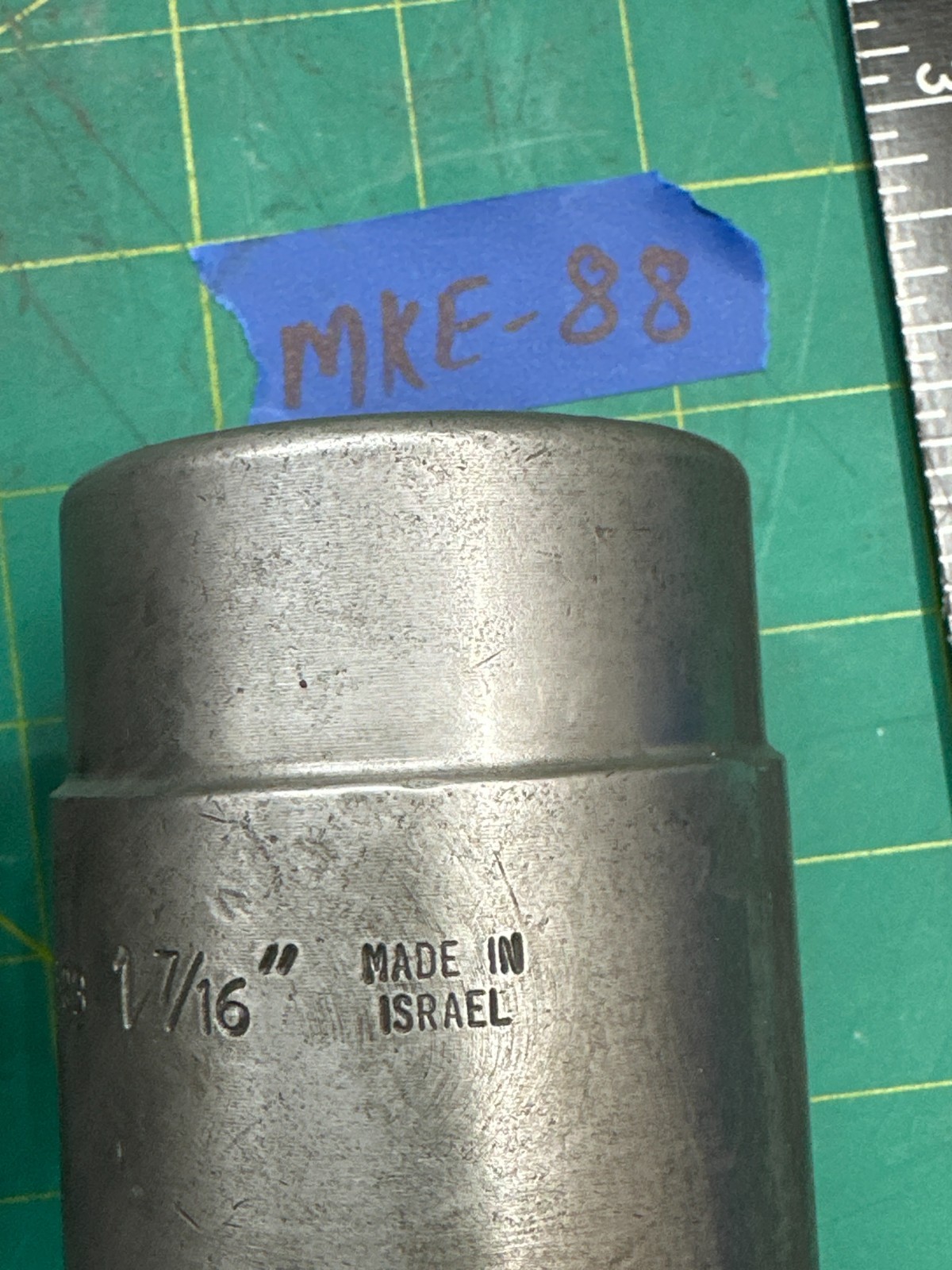 Vintage Ozat No.9523 1-7/16″ Hex Spline Impact Socket 6-Point, Made In Israel