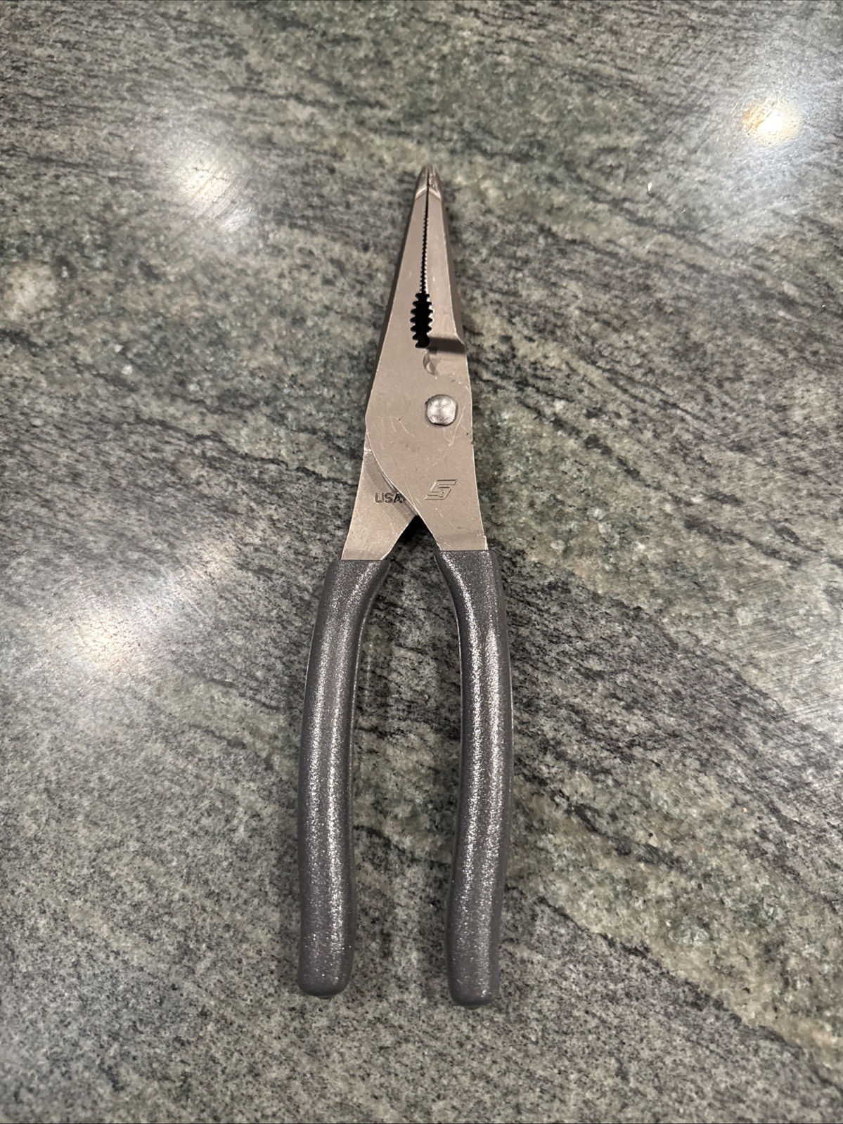 Snap On ln47acf 9” talon grip®️ long nose slip joint pliers dark titanium new