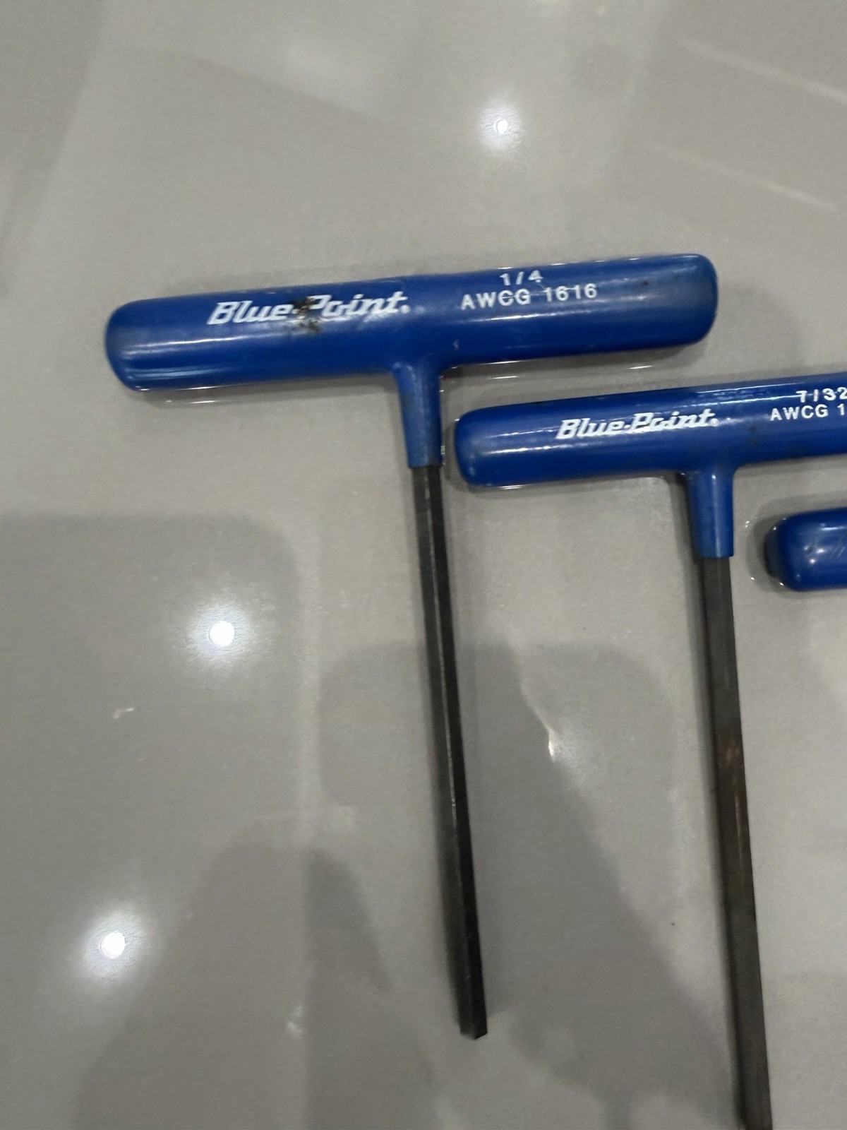 8pcs Blue Point 6 point SAE Blue Handle Hex Allen Key T Handle AWCG