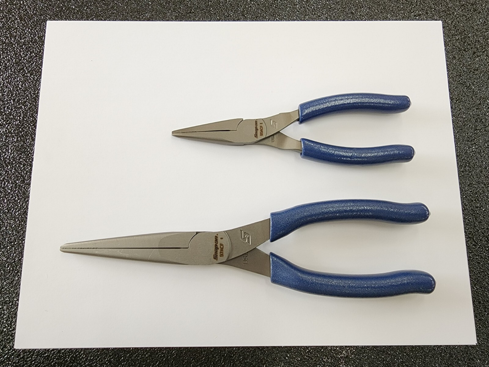 Snap-on Tools USA NEW 2pc POWER BLUE 9″ & 6″ Soft Grip Needle Nose Pliers Set