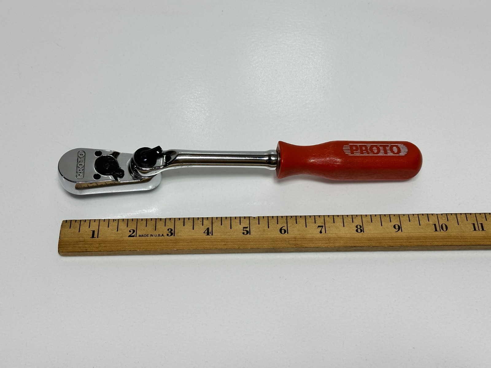 Proto USA Made (Rare) Professional 5257L 3/8″ Drive Indexable Ratchet Red Handle