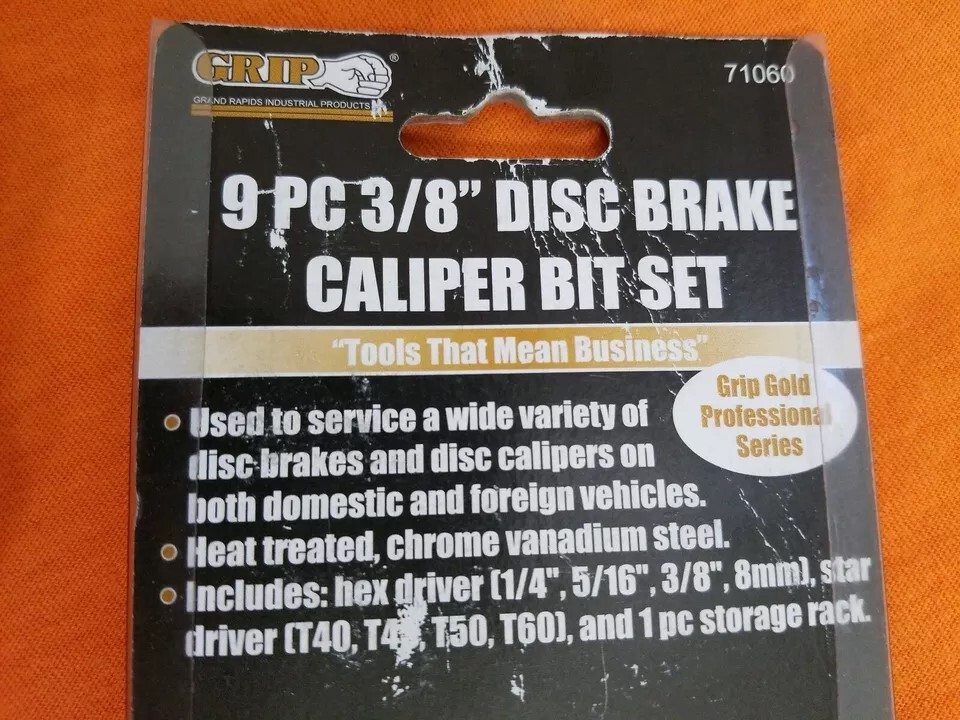 BRAND NEW # 71060 GRIP 9 PC 3/8″ DRIVE DISC BRAKE CALIPER BIT SET ** (FVS031094)