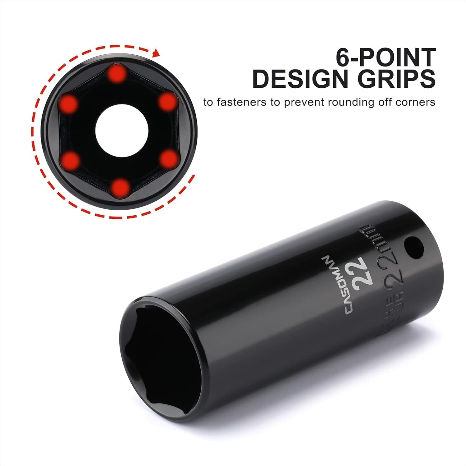 14-Piece Metric Deep Impact Socket Set – Laser Etched, Easy Size Selection