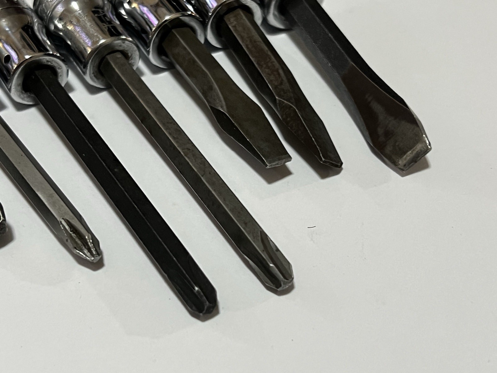 Snap On 3/8 Drive Drag Link Flat Tip and Phillips Socket Driver Set 9 pc USA