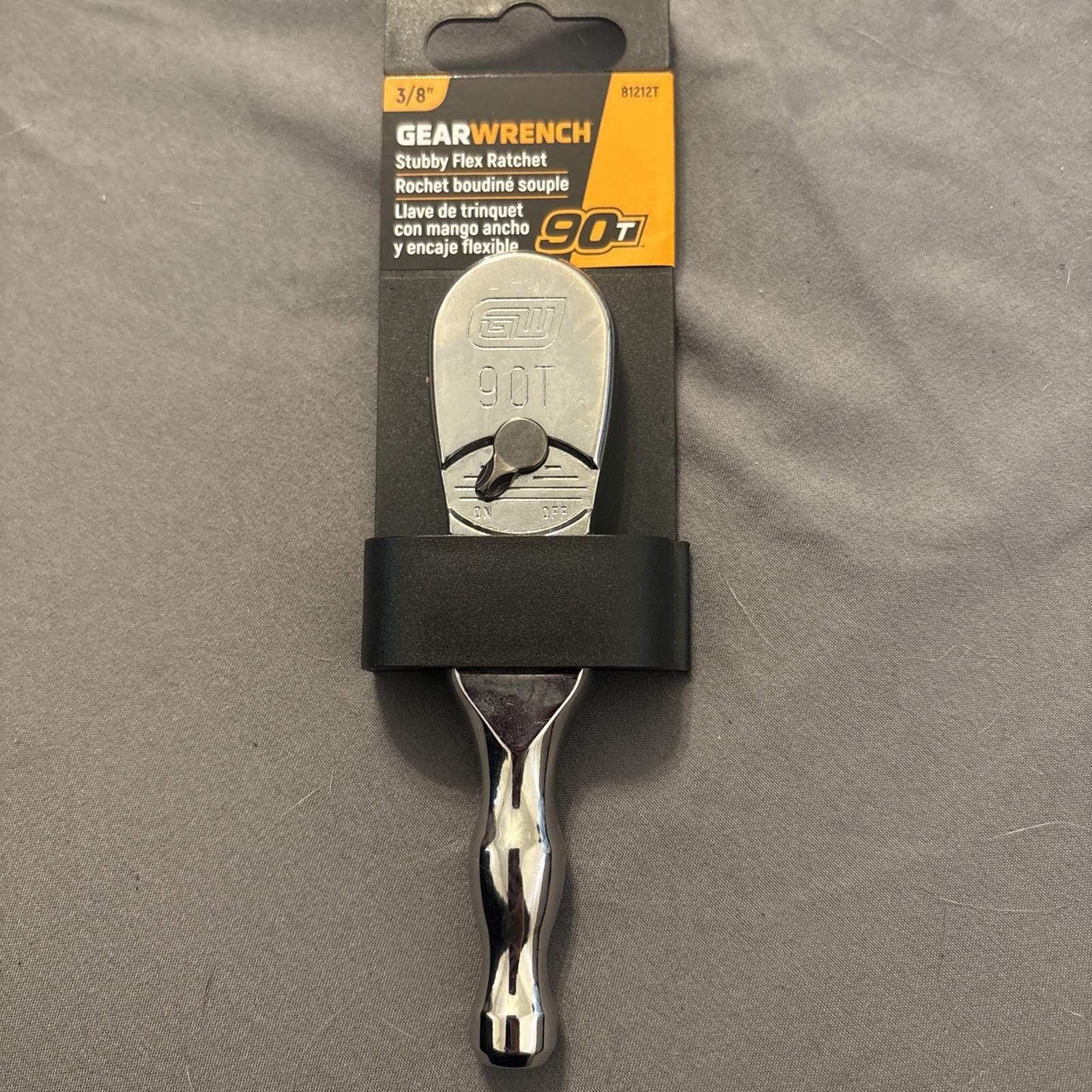 NEW Gearwrench 3/8″ Drive Stubby Flex Head 90 Tooth Chrome Ratchet 5″ 81212T