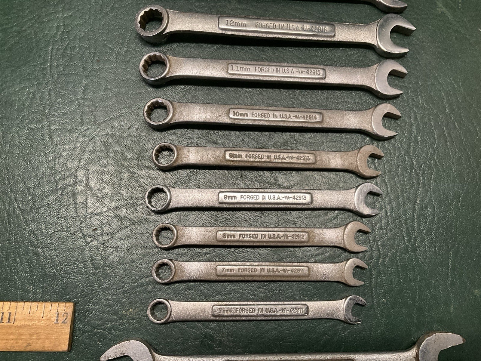 Vtg Craftsman SAE & Metric 12 Point Wrench lot -V- USA 15/16″ – 1/4″ & 18mm-7mm