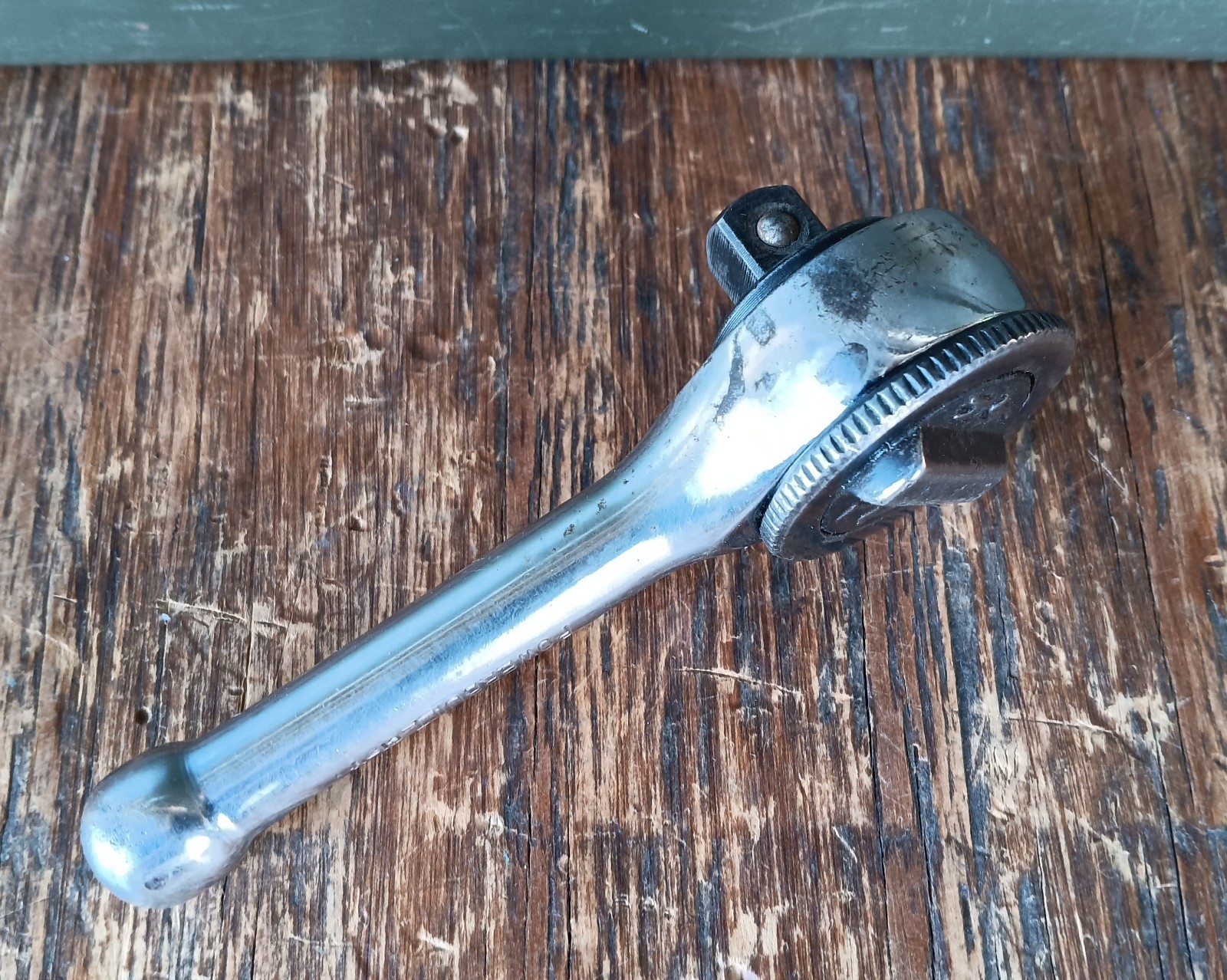 Stubby Ratchet 3/8″ Drive Chrome Vanadium w/Spin Disc 4” Stubby Wrench Vintage
