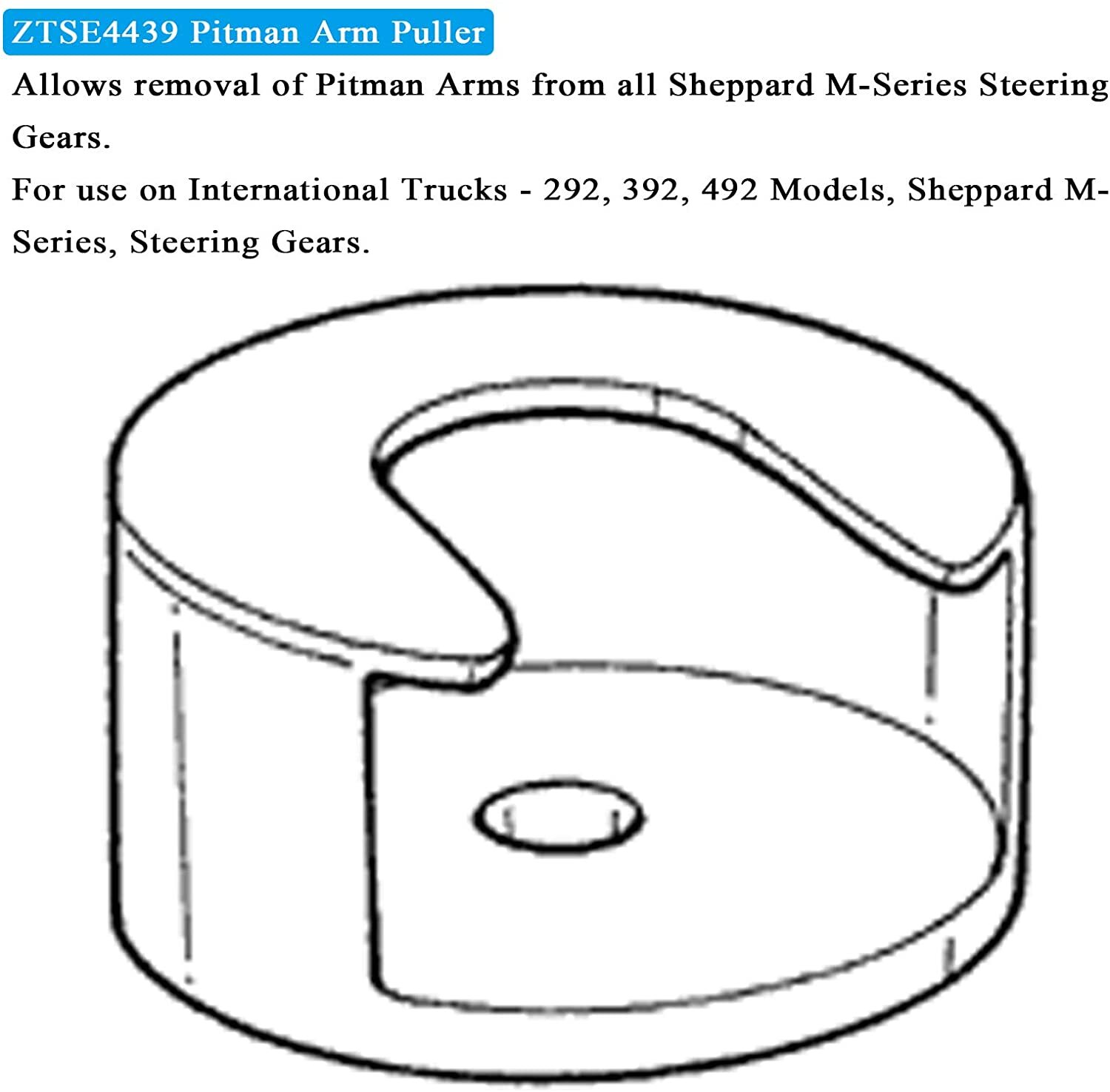 ZTSE4439 Pitman Arm Removal Puller Tool for Trucks with Sheppard M Steering Gear