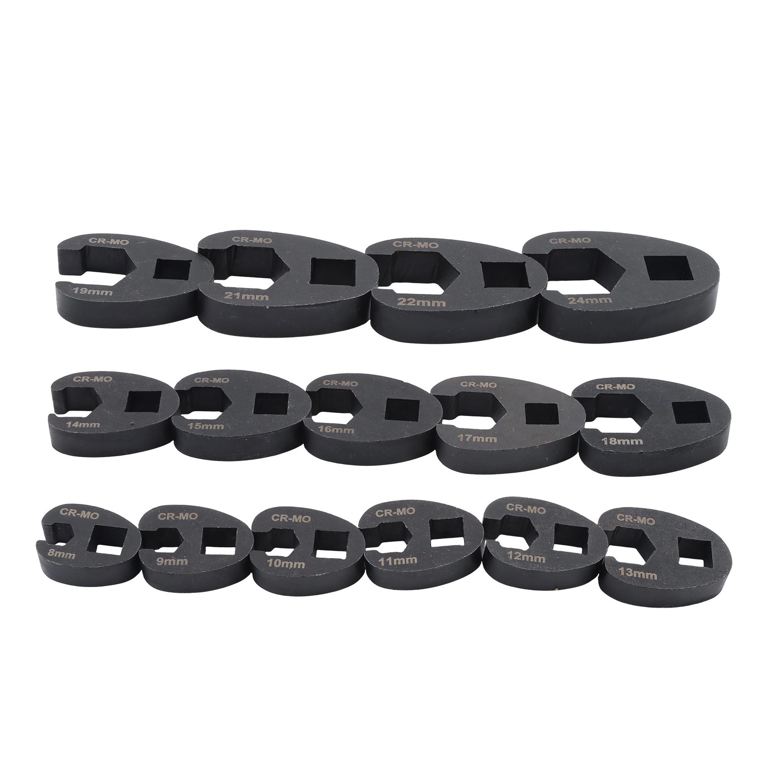 LABLT 15 Pieces Crowfoot Wrench Set Metric 8 – 24 MM 3/8″ & 1/2″ Drive Flare Nut