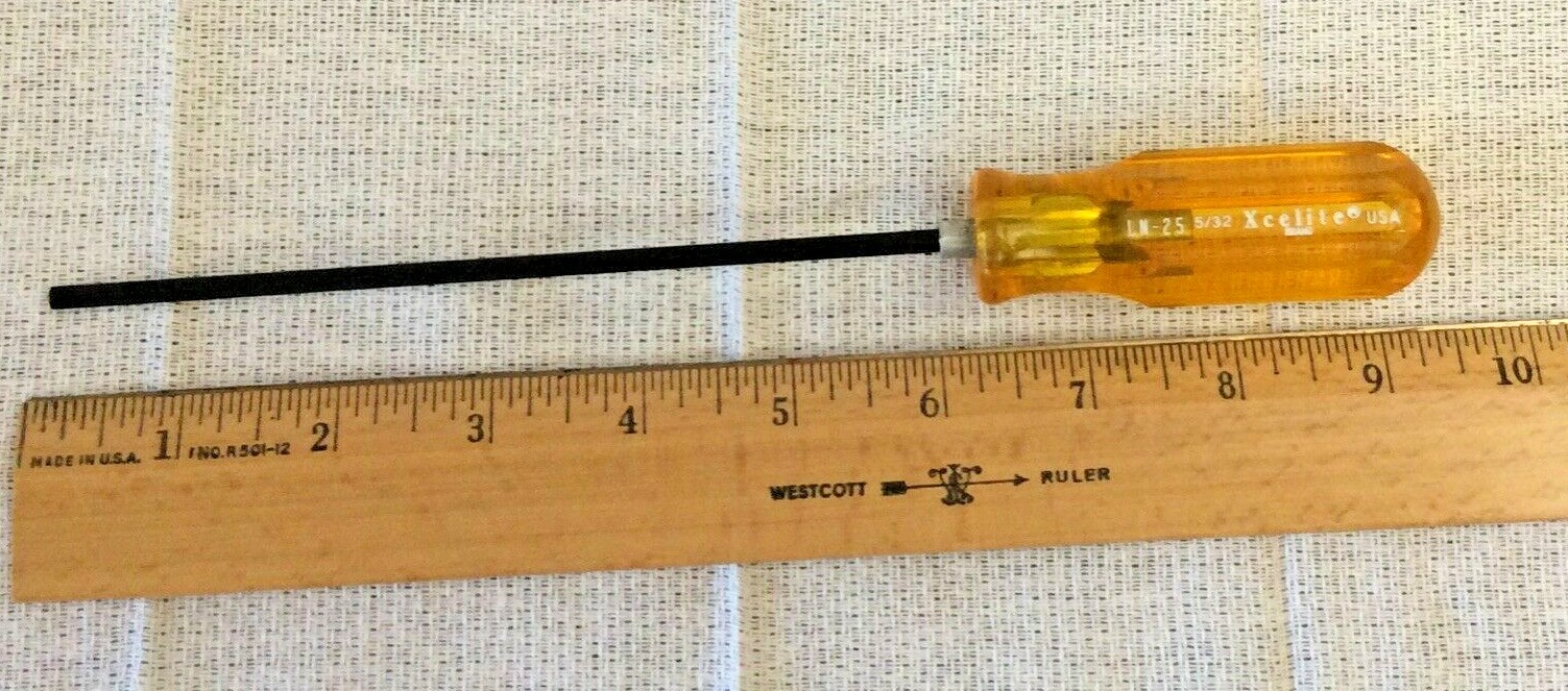 XCELITE LN-25 ALLEN/HEX SCREWDRIVER 9”L 5/32in AMBER COLOR USED USA GOVT SURPLUS