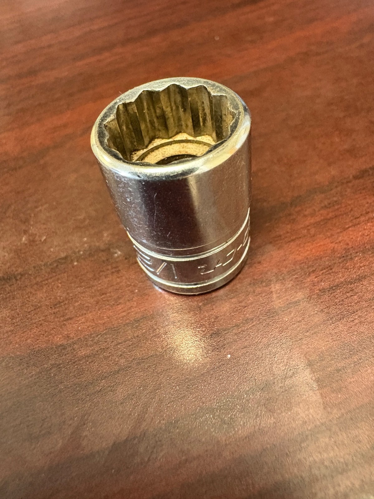 Snap On 1/2″ 3/8″ Drive 6 Point F161 Shallow Chrome Socket