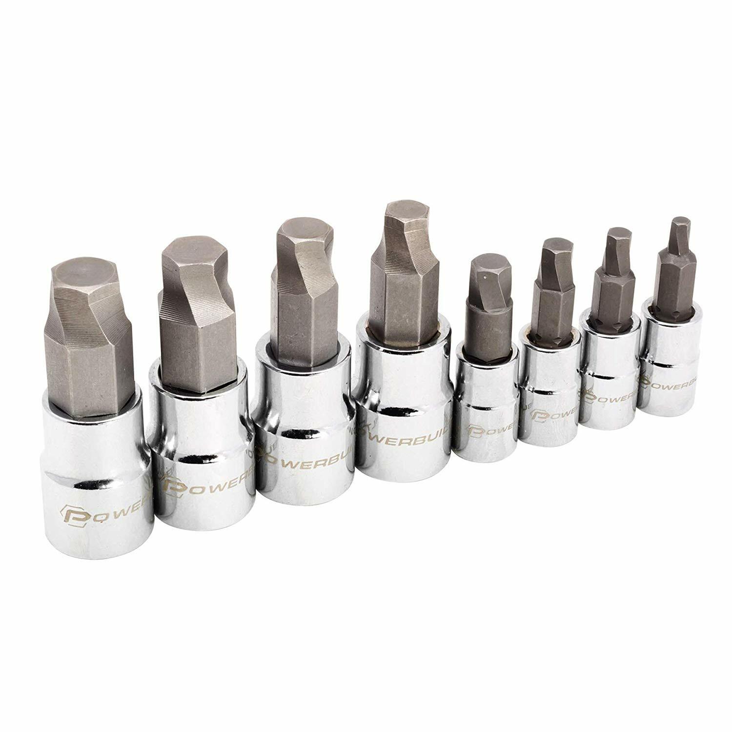 Powerbuilt 8 Piece Zeon Metric Hex Bit Socket Set for Damaged Bolts – 240094