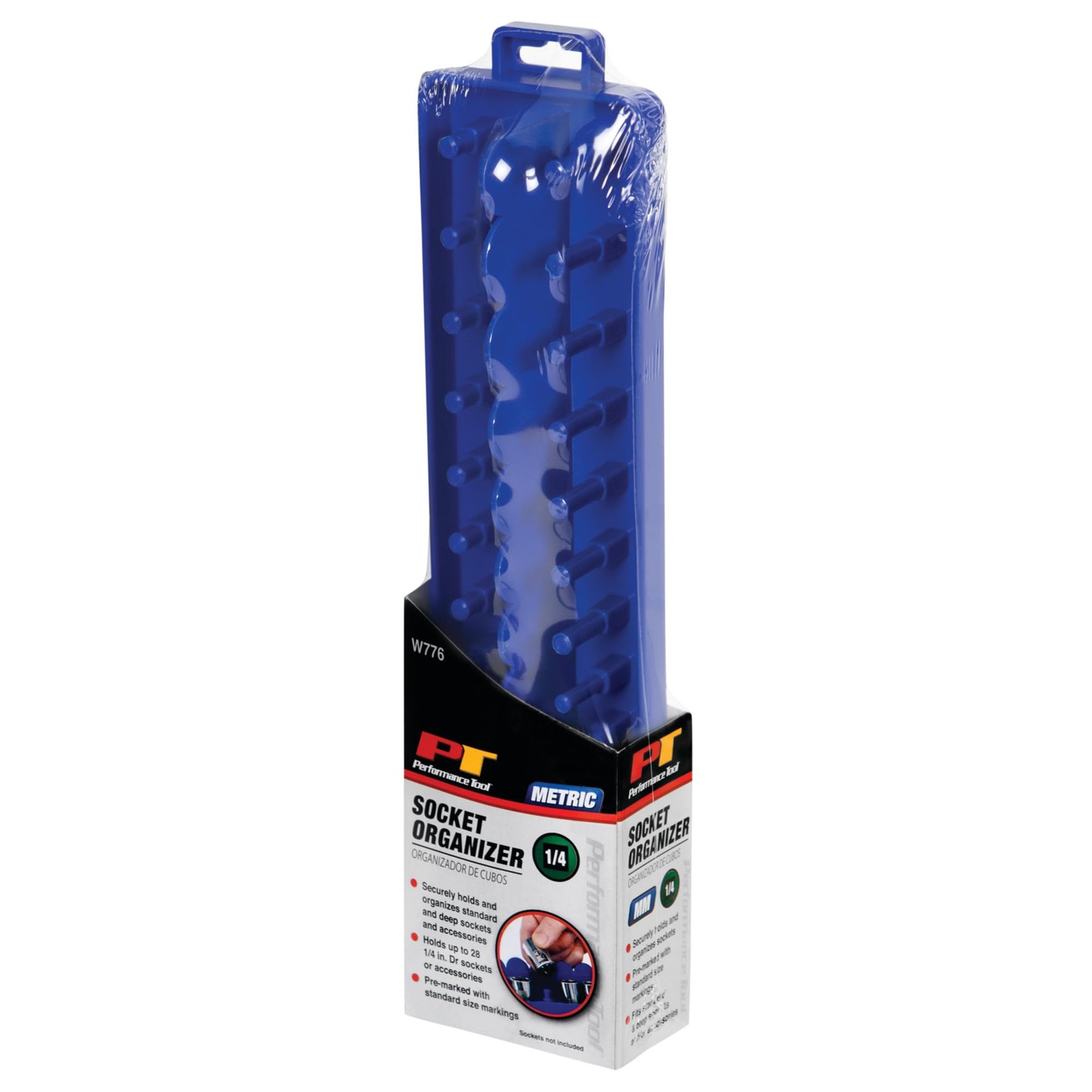 Premium Metal 1/4-Inch Drive Socket Organizer with Pre-Marked Metric Sizes