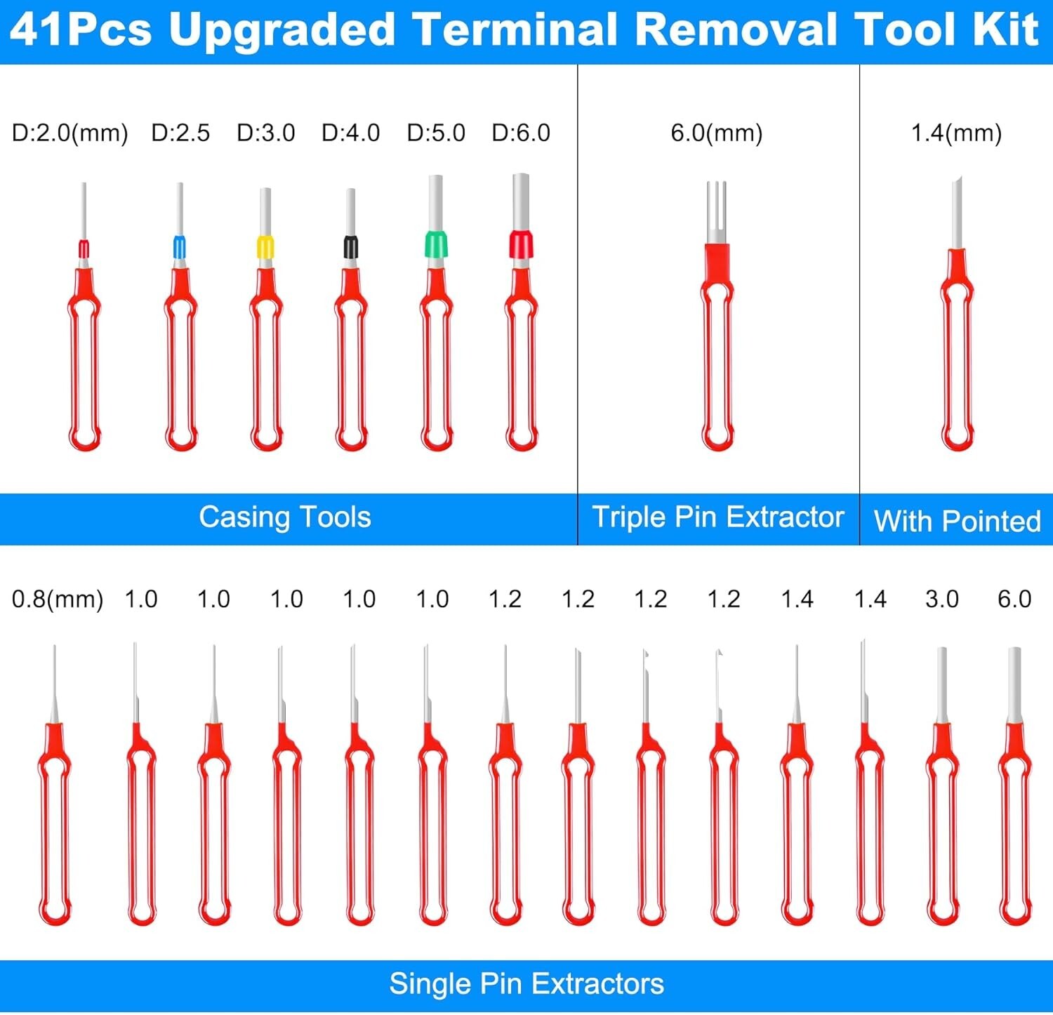Durable 41-Piece Terminal Removal Kit – High-Quality Extractors for Repair Needs