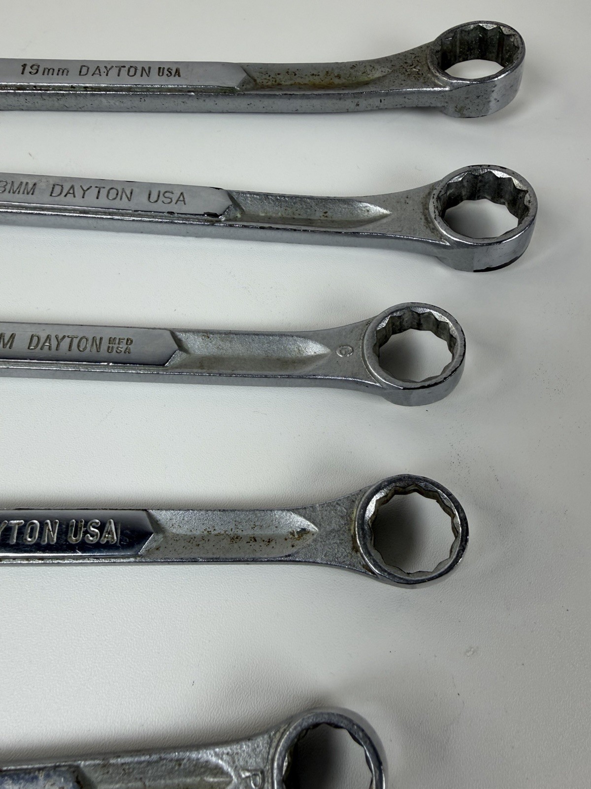 Vintage Dayton USA Metric Combination Wrench Set 12-Point 8pc Hand Tool Lot