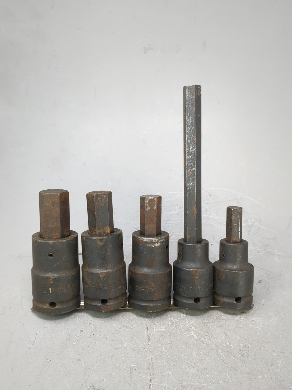 Armstrong 5 Pc XL Impact Hex Bit Socket Set 3/4″ Drive Rail SAE USA 9/16 To 1″