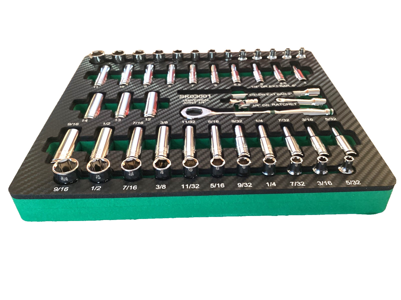 SK Tools NEW 1/4″ Drive 52 Piece Shallow And Deep SAE Metric Socket Set SK03001