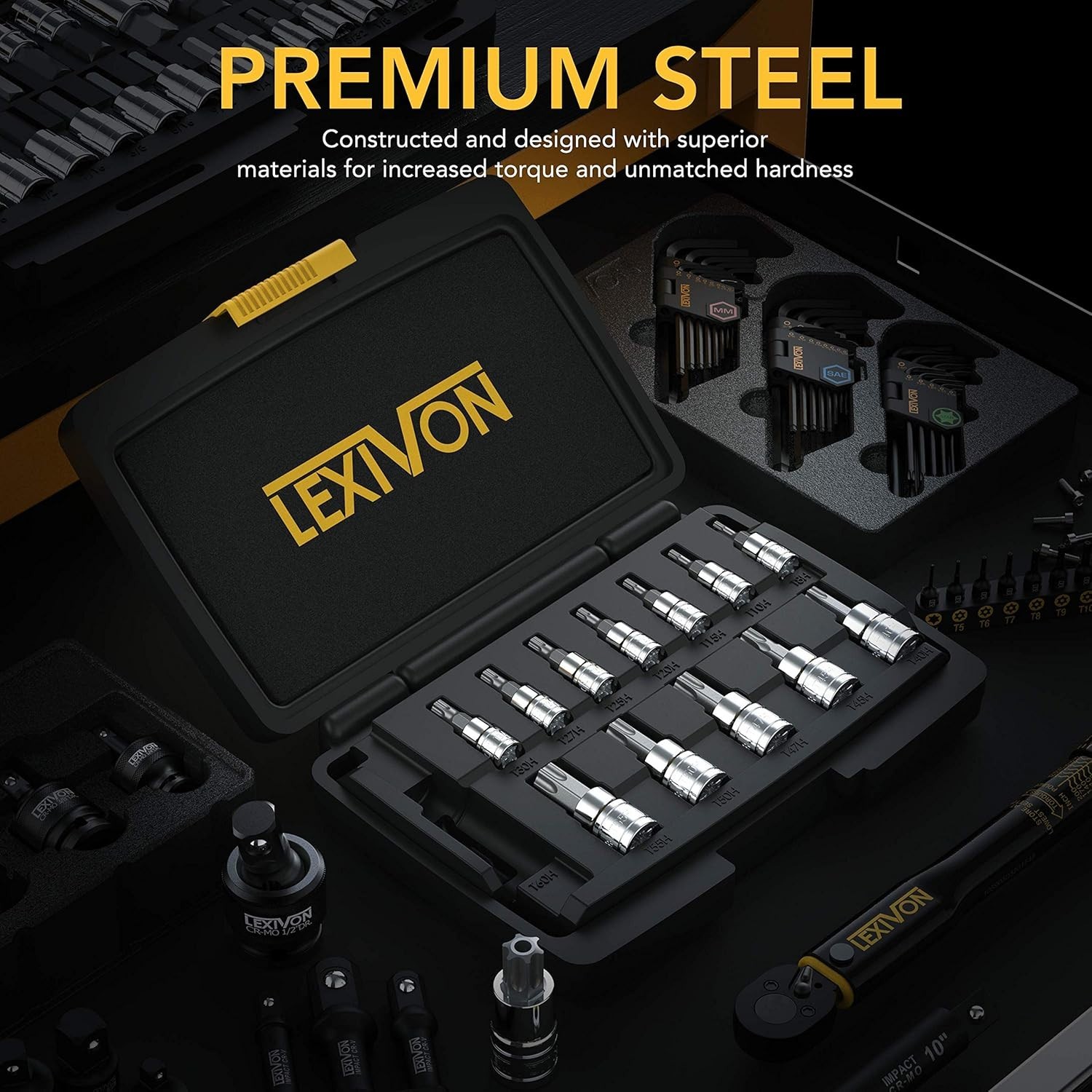 Durable 13-Piece Tamper Resistant Torx Socket Set – Chrome Finish & Storage Case