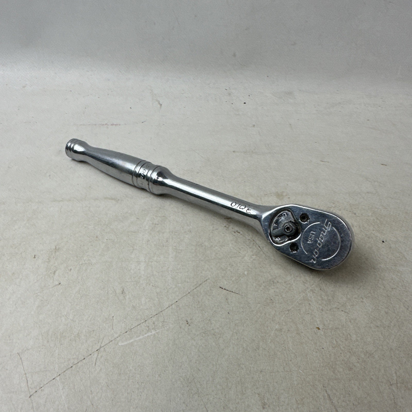 Snap On F830 Standard Handle 3/8” Ratchet About 7 1/2” Long Works Has Engravings