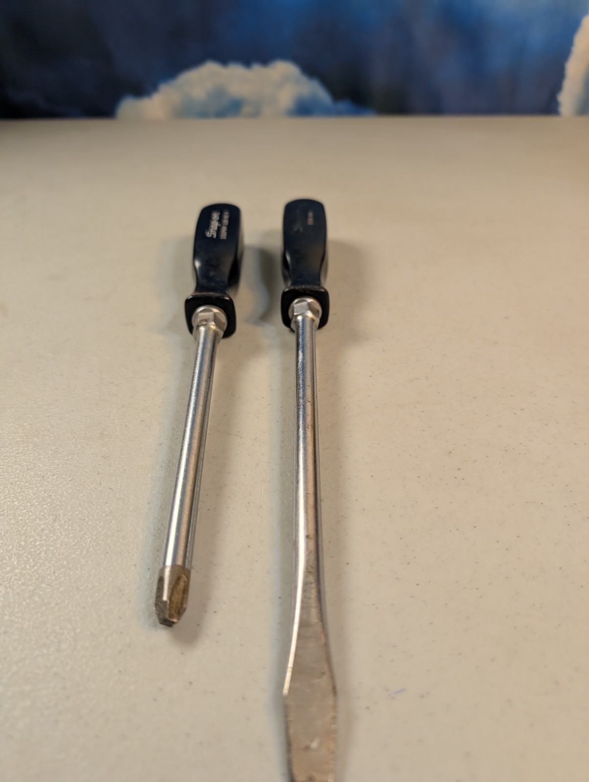 Snap-On SSDP64 #4 Phillips Screwdriver & SSD8 Flat Slotted Black Hard Handle USA