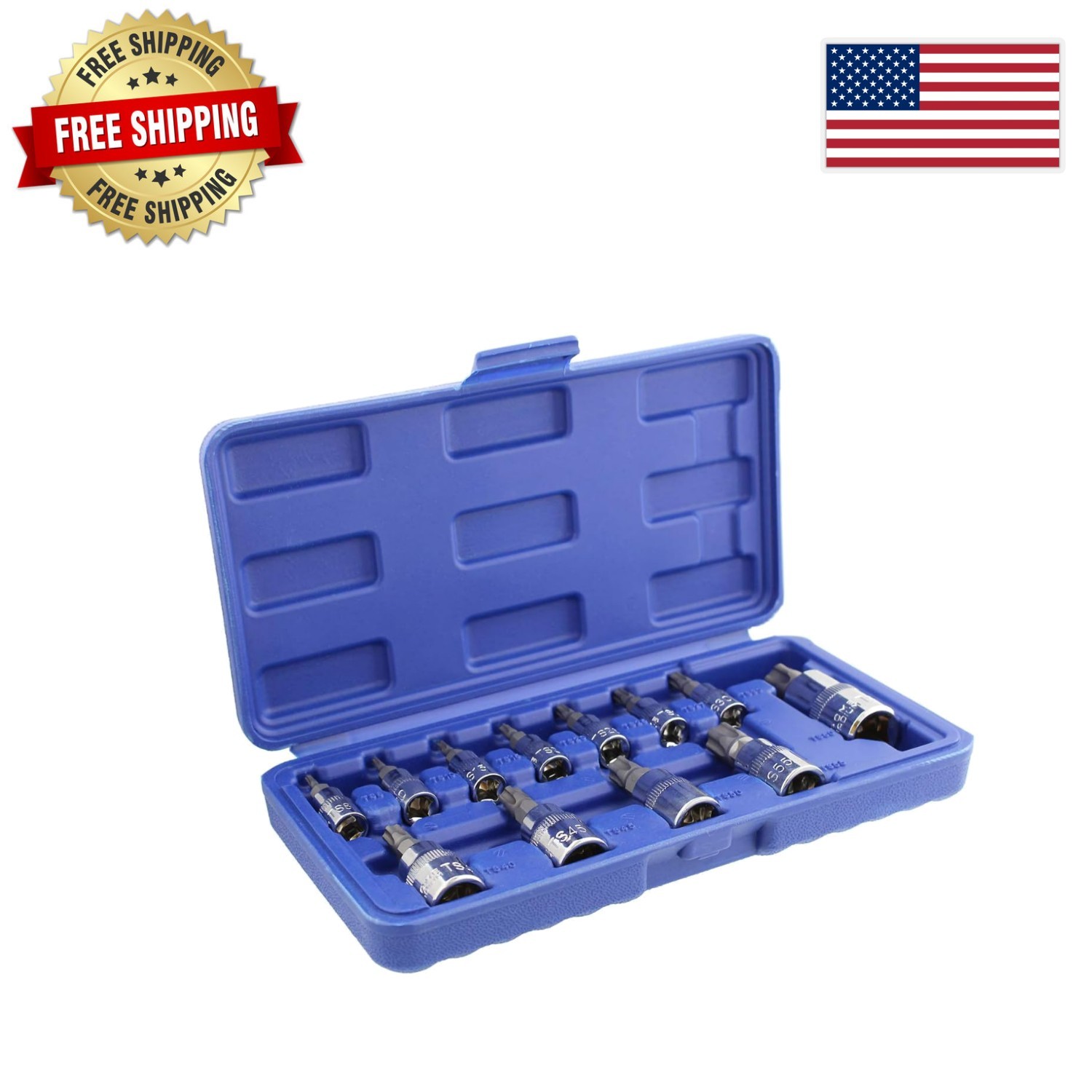Precision Torx Plus Socket Set – 12 Tamper Proof Bits for Euro & Japanese Cars