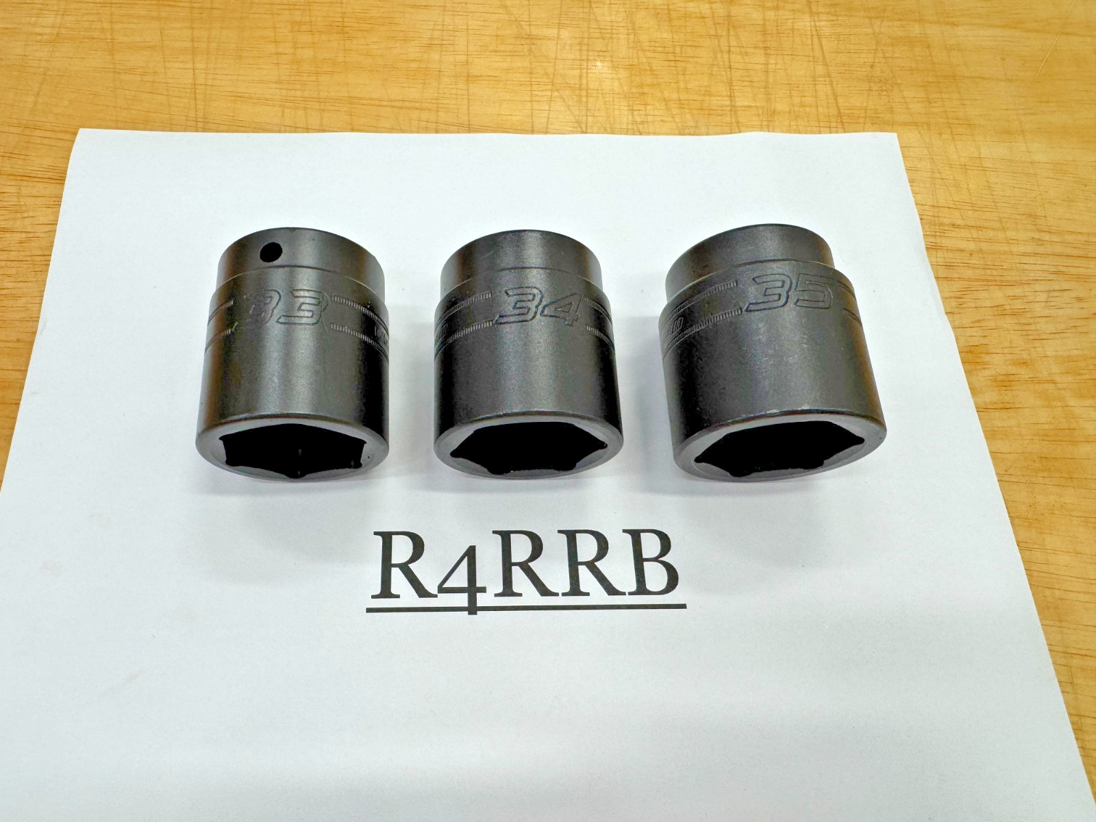Snap-on Tools USA NEW 1/2″ Drive 33 34 35mm Metric 6pt Shallow Impact Socket Set