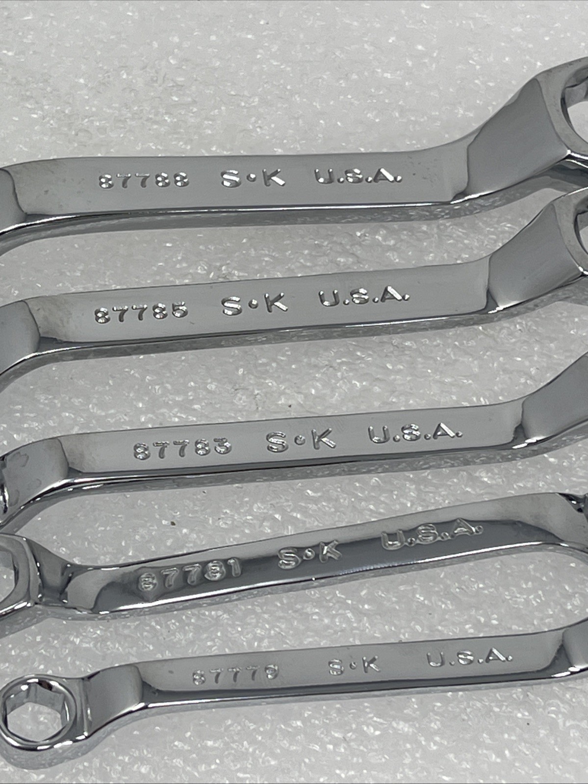 SK Tools 5 Piece Metric Offset Stubby Box End Wrench Set, 6 Point, 9mm – 20mm