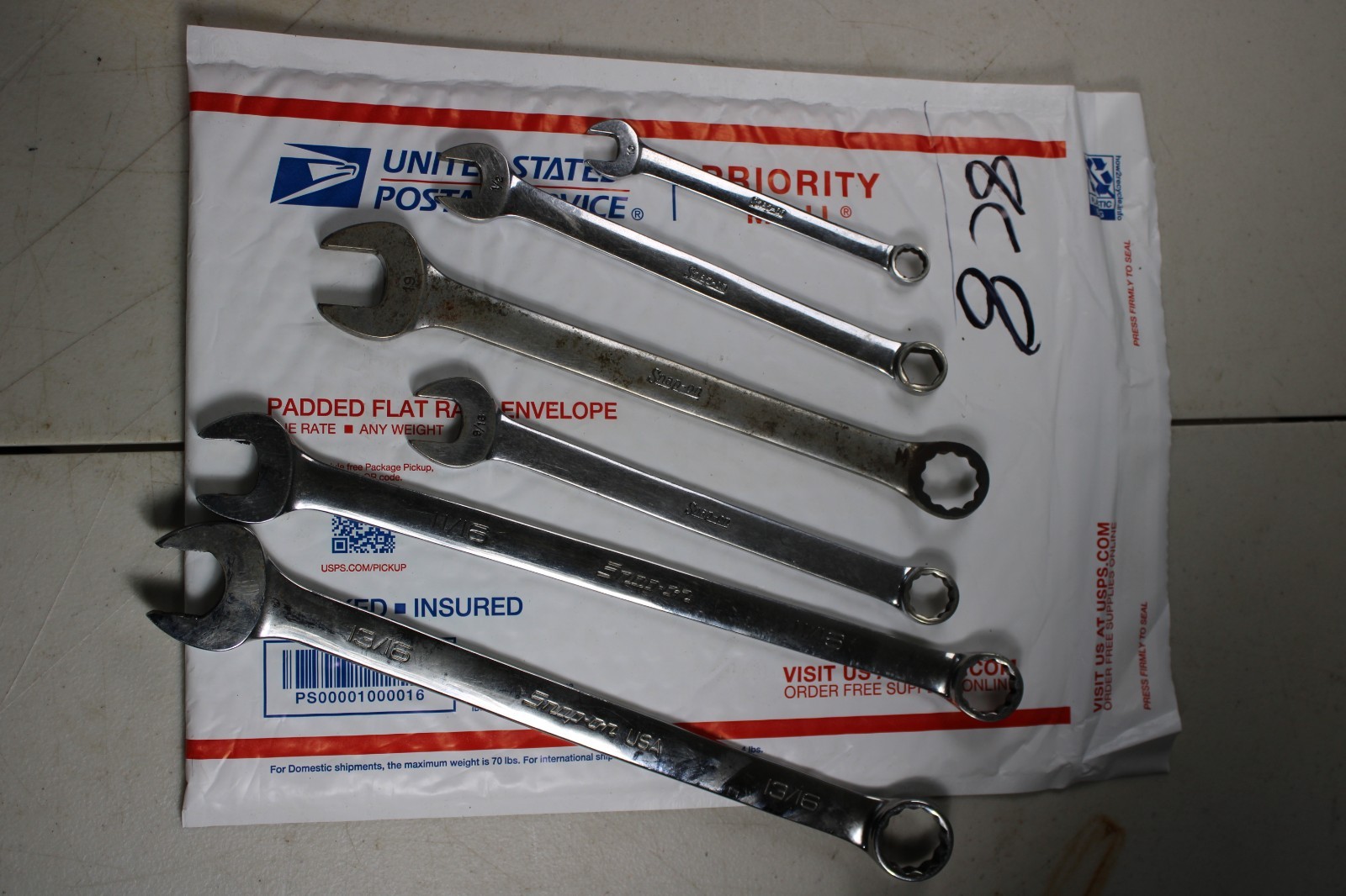 Snap-On 6 Piece Combination Wrench Set OEXM190 Soex26 OSH16 oexm10 oexl22b oex16