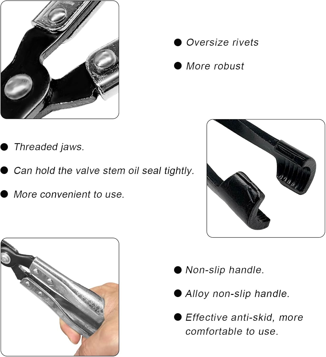 Car Valve Seal Pliers 27Cm Valve Stem Removal Tool Ergonomic Grip Carbon Steel