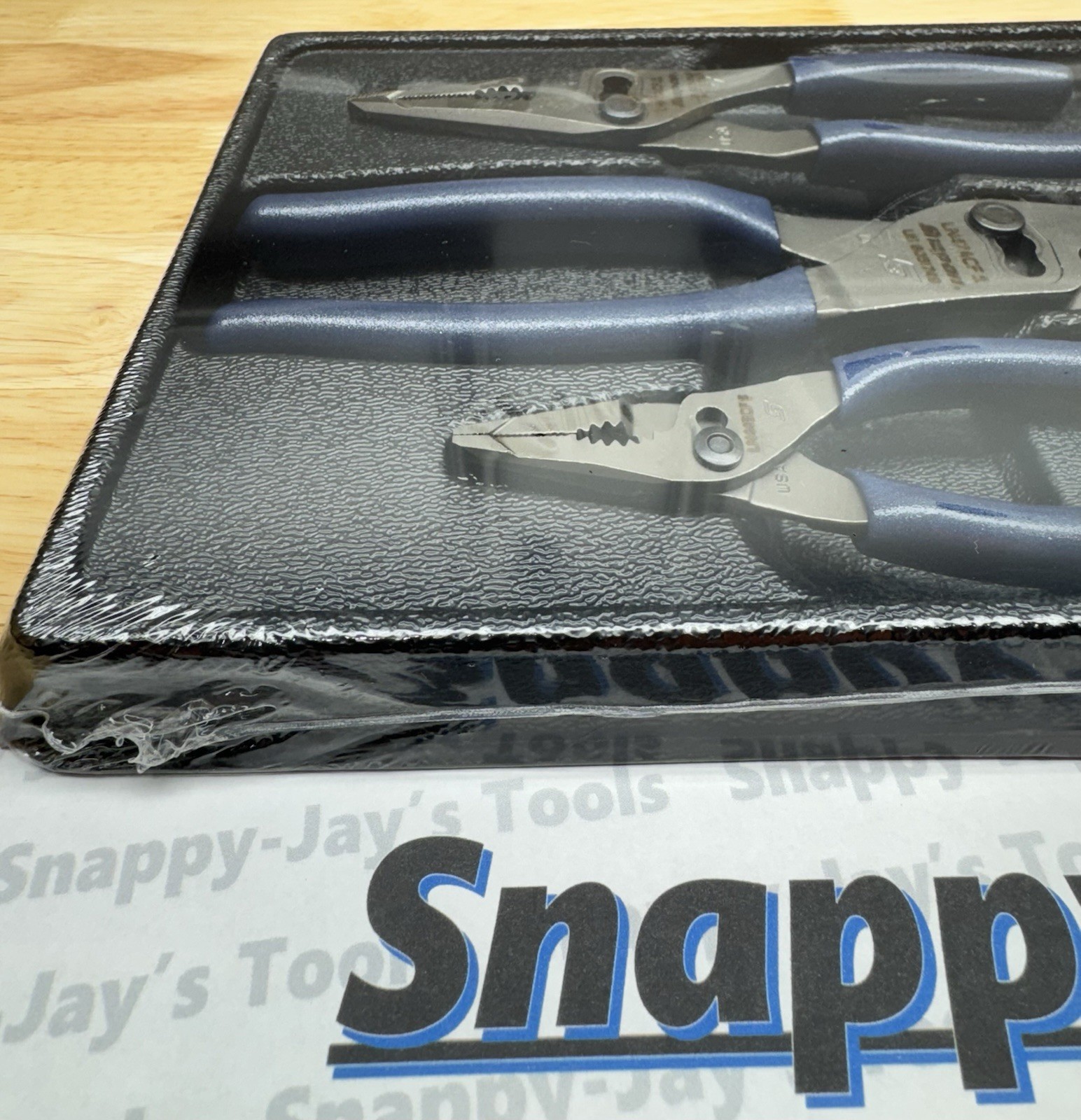 Snap-On Tools USA NEW POWER BLUE 3pc Long Nose Slip Joint Pliers Set PL3LNSJCFMB