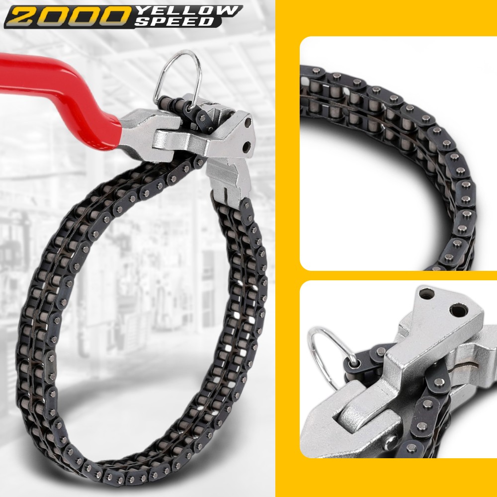 Heavy-Duty Ratcheting Chain Wrench Oil Filter Change Pipe Fittings 60-160mm