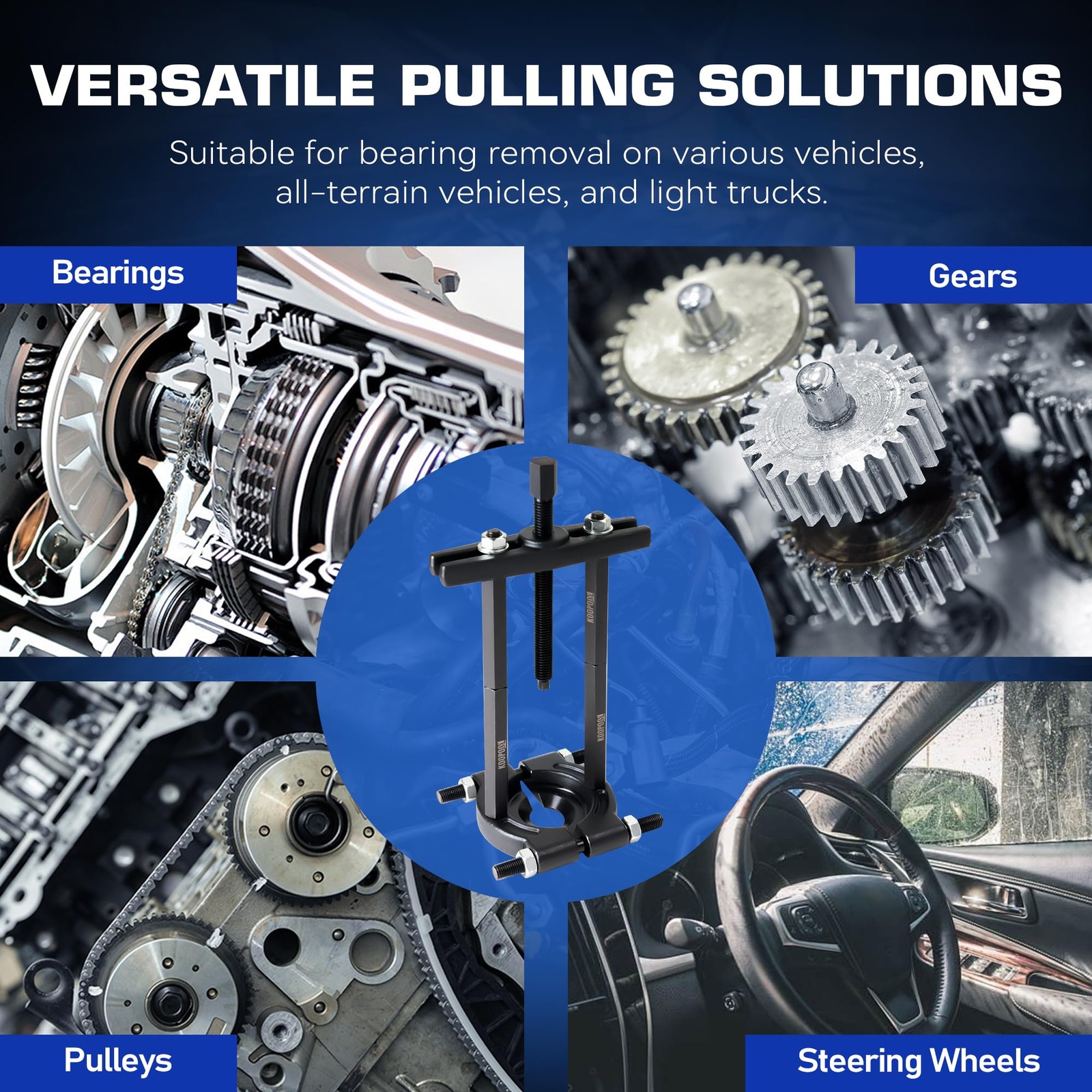 Bearing Puller and Splitter Kit, 5 Ton Capacity, 14Piece Tool Set