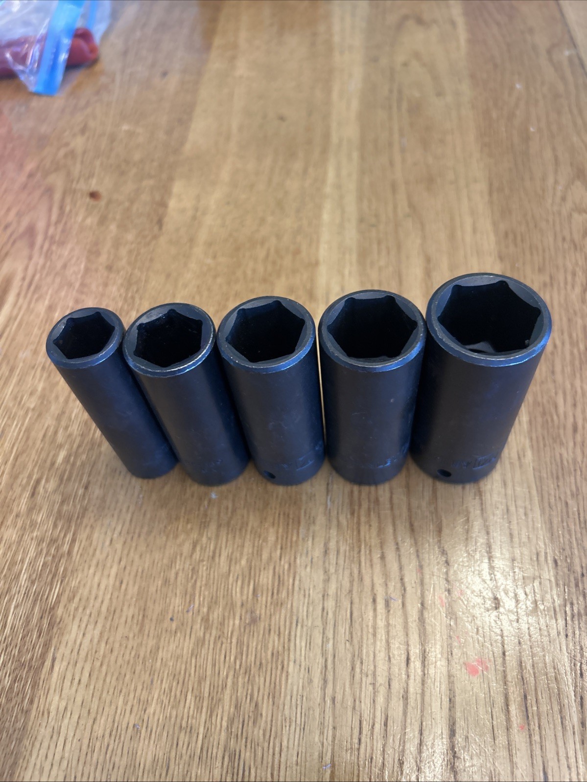 STANLEY – Lot Of 5 Deep Impact SAE Sockets,1/2” Drive,6pt (11/16” – 1-1/16”) USA