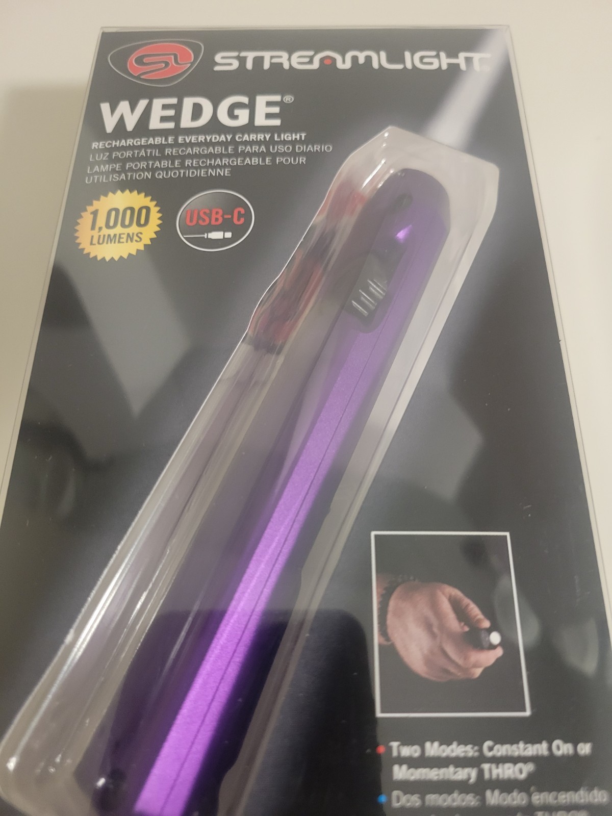 STREAMLIGHT 88818 Wedge Slim Everyday Carry Rechargeable Purple Flashlight NEW